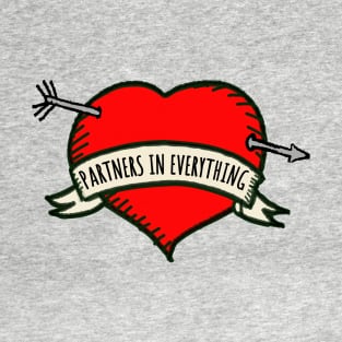 Cupid's Arrow And Red Heart Typography T-Shirt